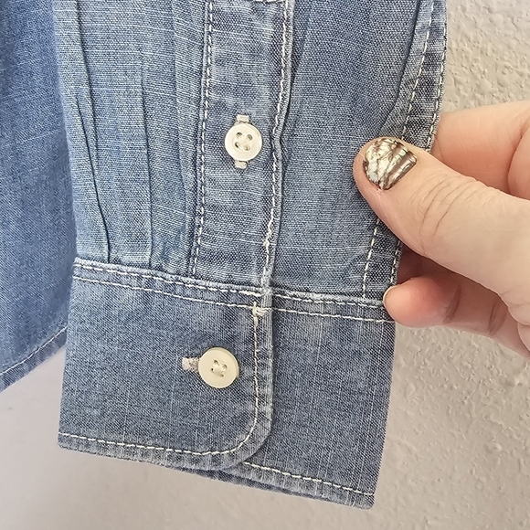 Carters Nautical Anchor Embroidered Blue‎ Button Long Sleeve Shirt Size 4T - Picture 7 of 11